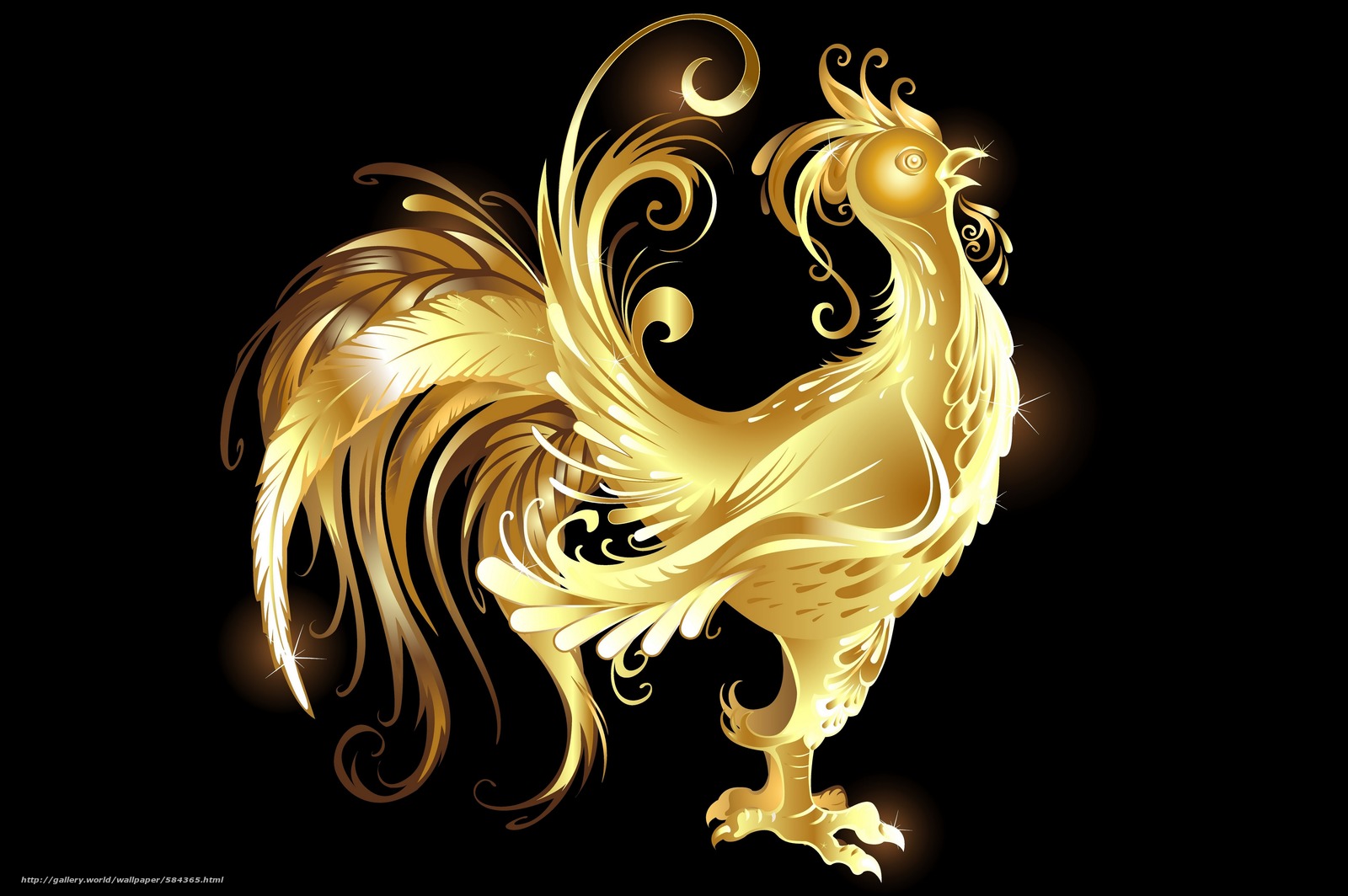 Gold Rooster , HD Wallpaper & Backgrounds