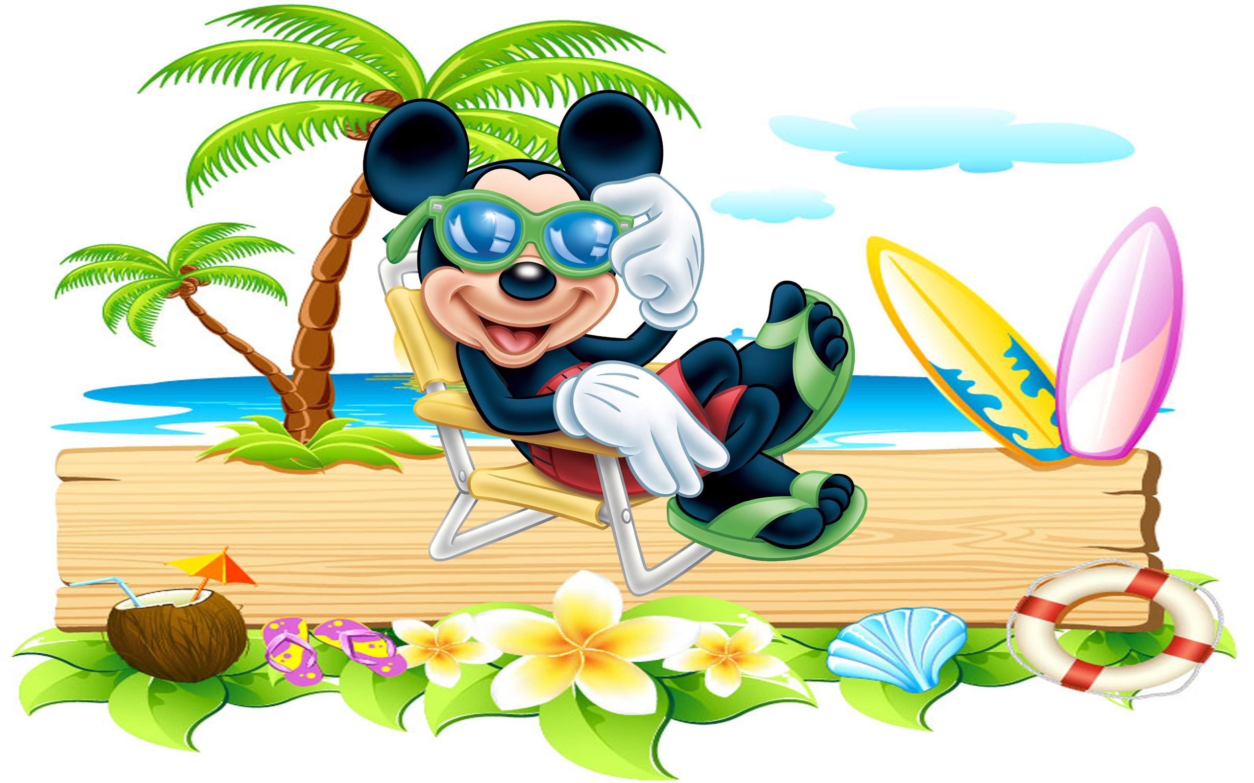 Mickey Mouse On Holiday , HD Wallpaper & Backgrounds