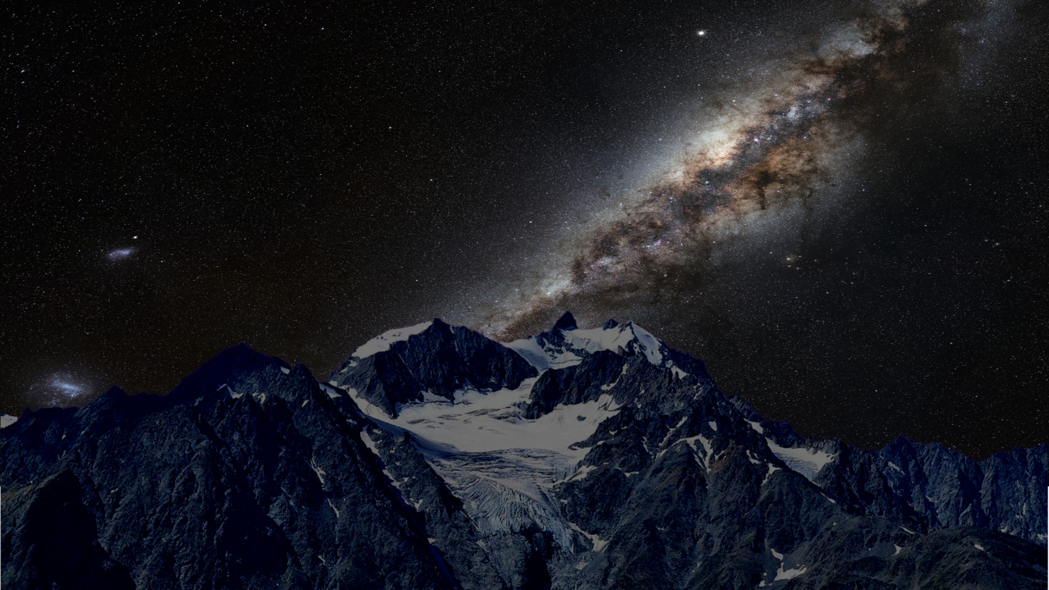 Milky Way, Starry Night, Dark, Mountains, Wallpaper - Night Mountain Wallpaper Hd , HD Wallpaper & Backgrounds