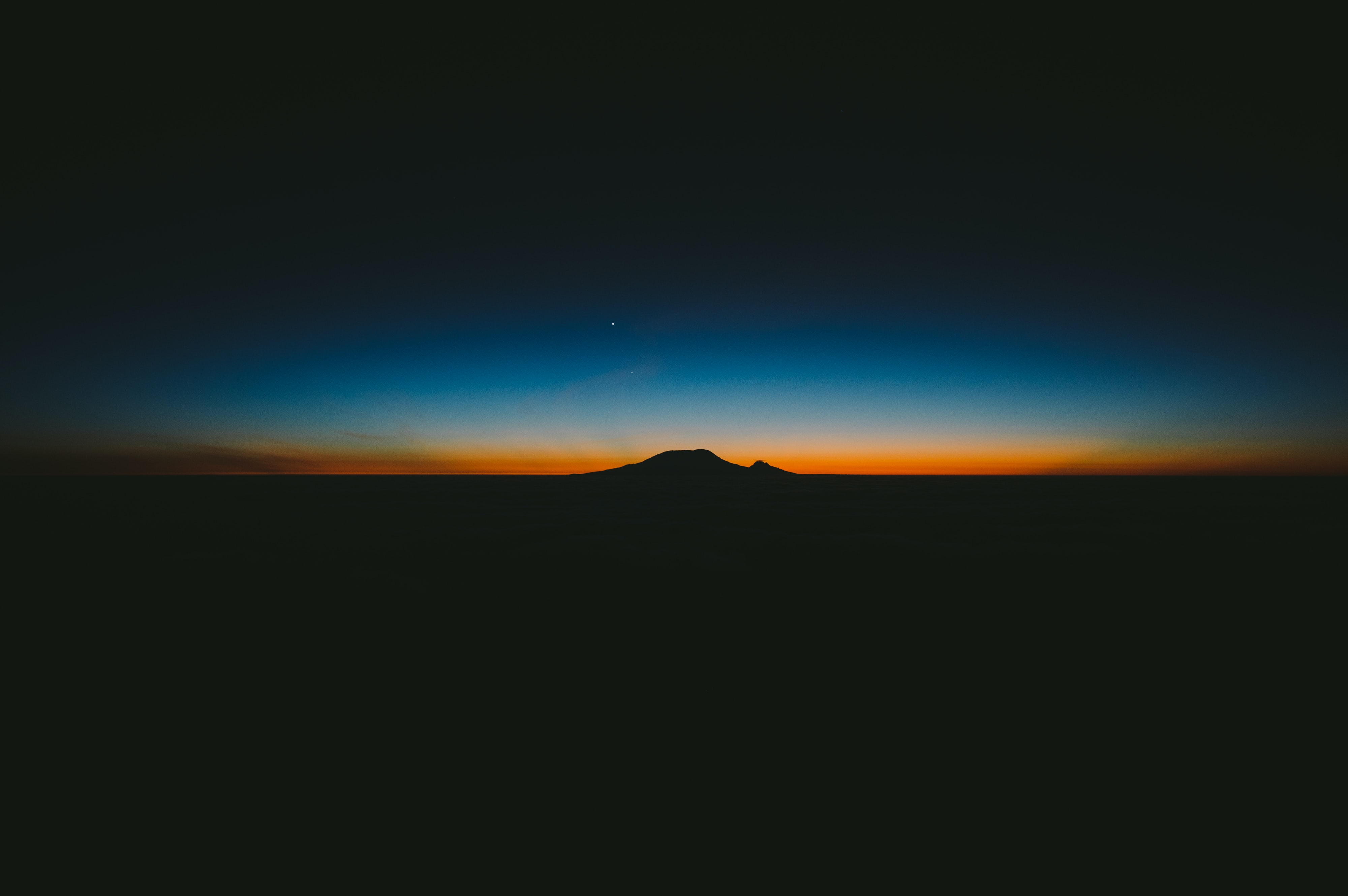 Sunset Sunrise Mountain Silhouette Dark Wallpaper - Dark Sunset Mountain , HD Wallpaper & Backgrounds