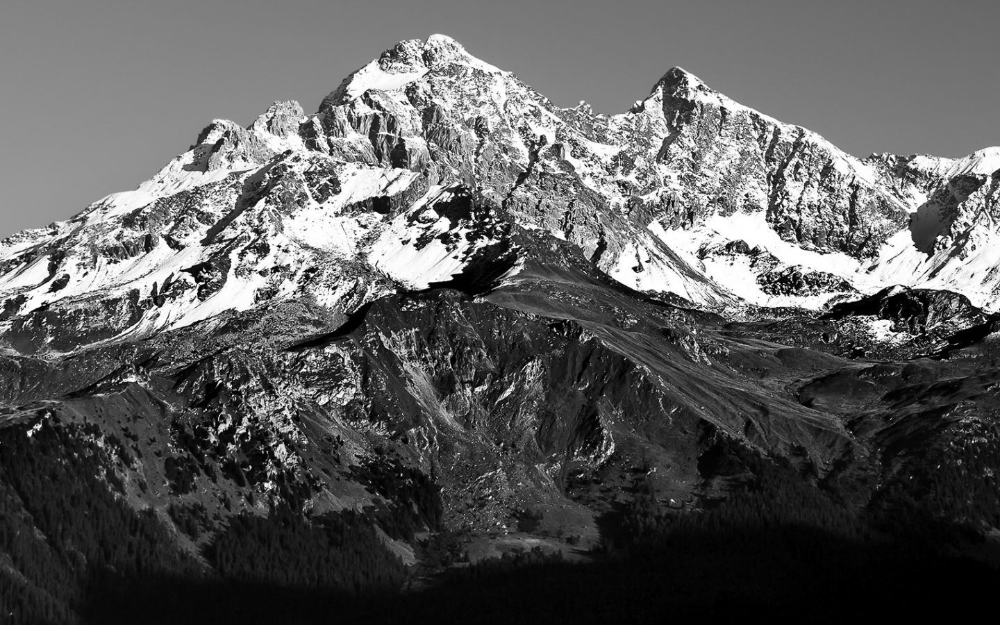 Alps Black And White - Summit , HD Wallpaper & Backgrounds
