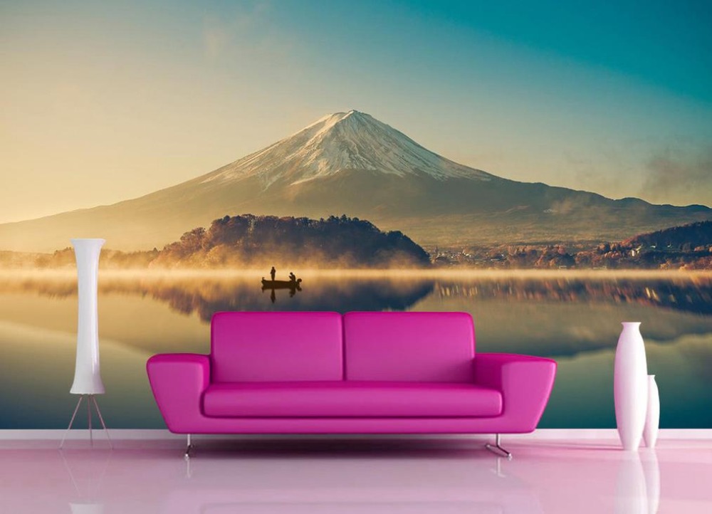 Non Woven Wallpaper 3d Wallpaper Mural Mount Fuji Landscape - Mt Fuji , HD Wallpaper & Backgrounds