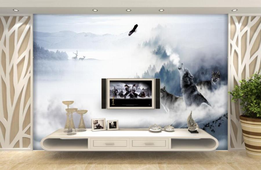 Beibehang Custom Wallpaper Modern Simple Tv Background - Papier Peint Avec Loup , HD Wallpaper & Backgrounds