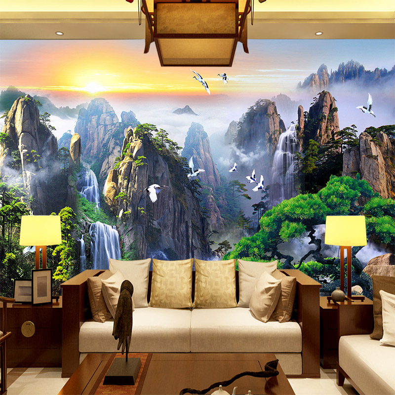 Custom Large Wall 3d Photo Wallpaper Natural Scenery - Forest 3d Wall Painting For Living Room , HD Wallpaper & Backgrounds