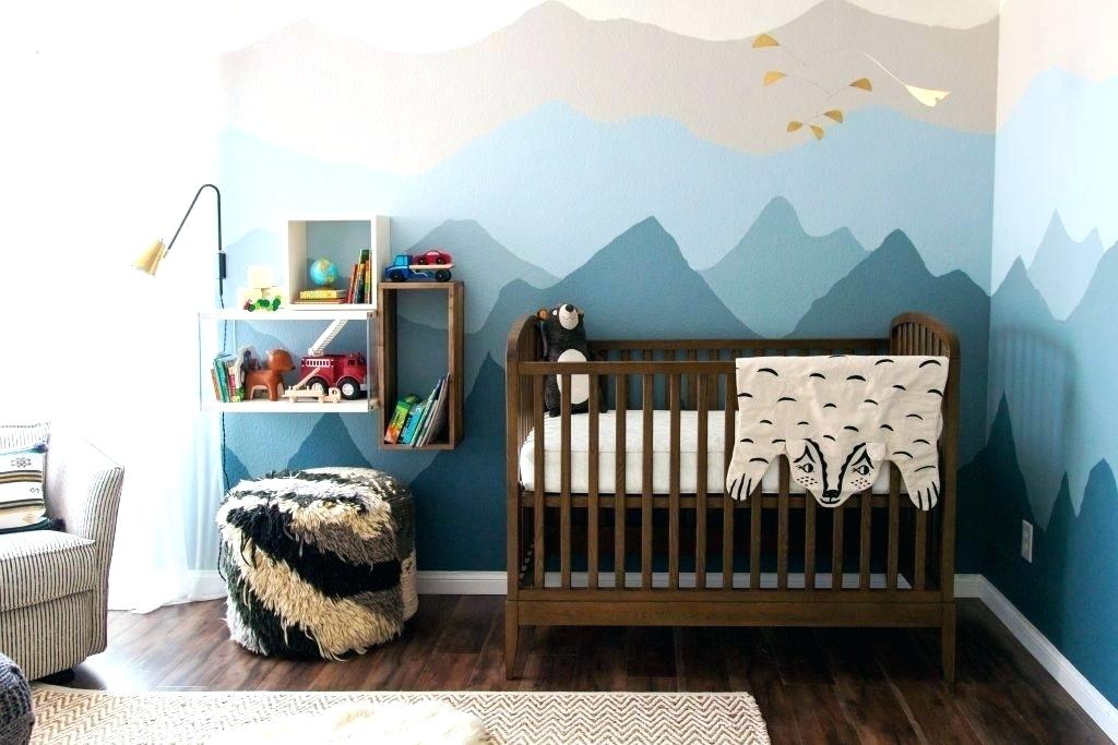 Mountain Mural Wallpaper Nursery Scene - Mountains On Nursery Wall , HD Wallpaper & Backgrounds