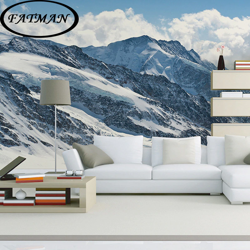 Custom Photo Wallpaper Blue Sky Snow Mountain Mural - Gambar Hulk Di Tembok , HD Wallpaper & Backgrounds