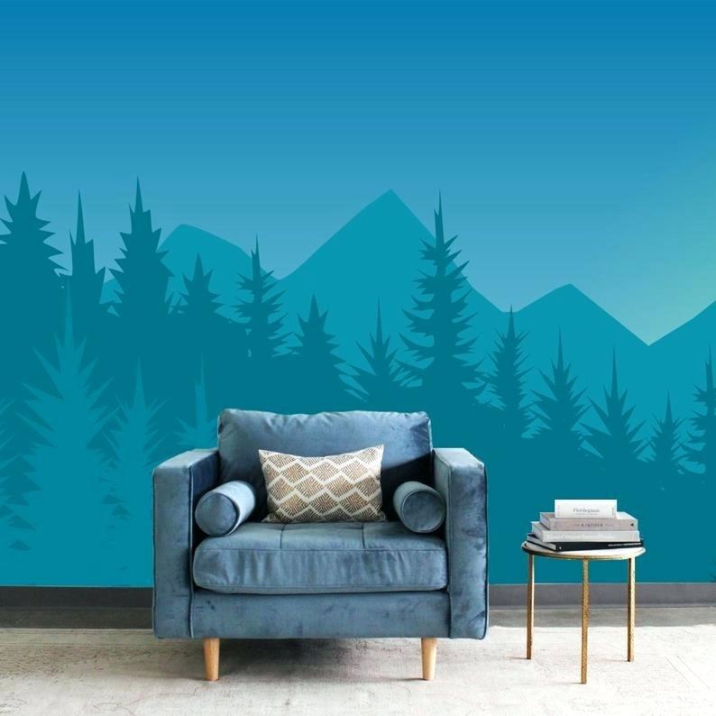 Image 0 Mountain Mural Wallpaper Scenic Forest - Wall Decal , HD Wallpaper & Backgrounds