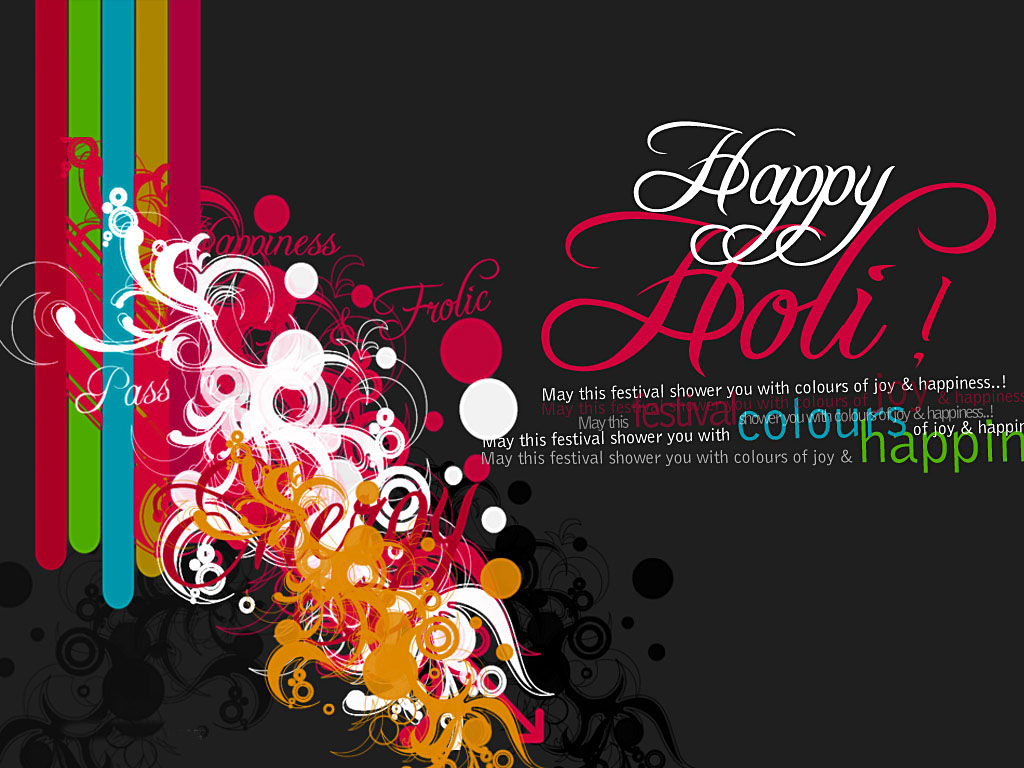 Examguru 7 - 00 Am - Happy Holi In Black Background , HD Wallpaper & Backgrounds