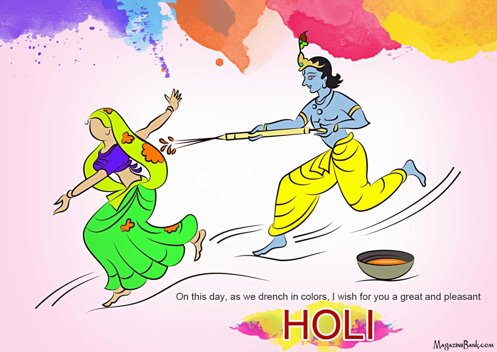 5530 Happy Holi Shayari And Funny Shayari Sms With - Beautiful Radha Krishna Holi , HD Wallpaper & Backgrounds