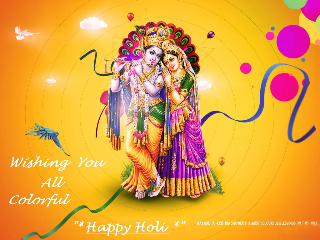 Wishing Coloful Holi Photos - Happy Holi Krishna Images 2019 , HD Wallpaper & Backgrounds