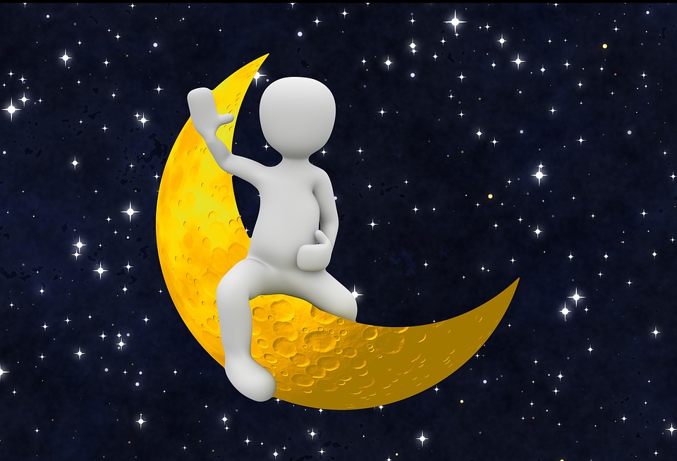 Moon, Crescent Moon, Person, Star, Space - Good Night My Son , HD Wallpaper & Backgrounds