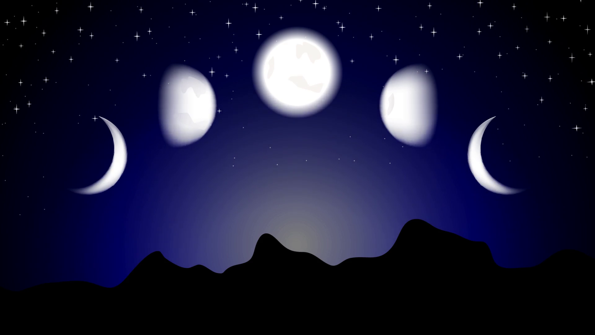 Moon Phases On Night Landscape Video Animation Hd Motion - Moon , HD Wallpaper & Backgrounds