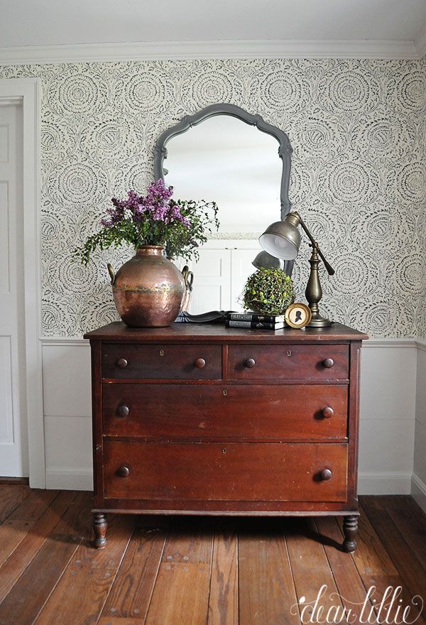 Jamie And Josh S New Entryway Wallpaper Chest Of Drawers