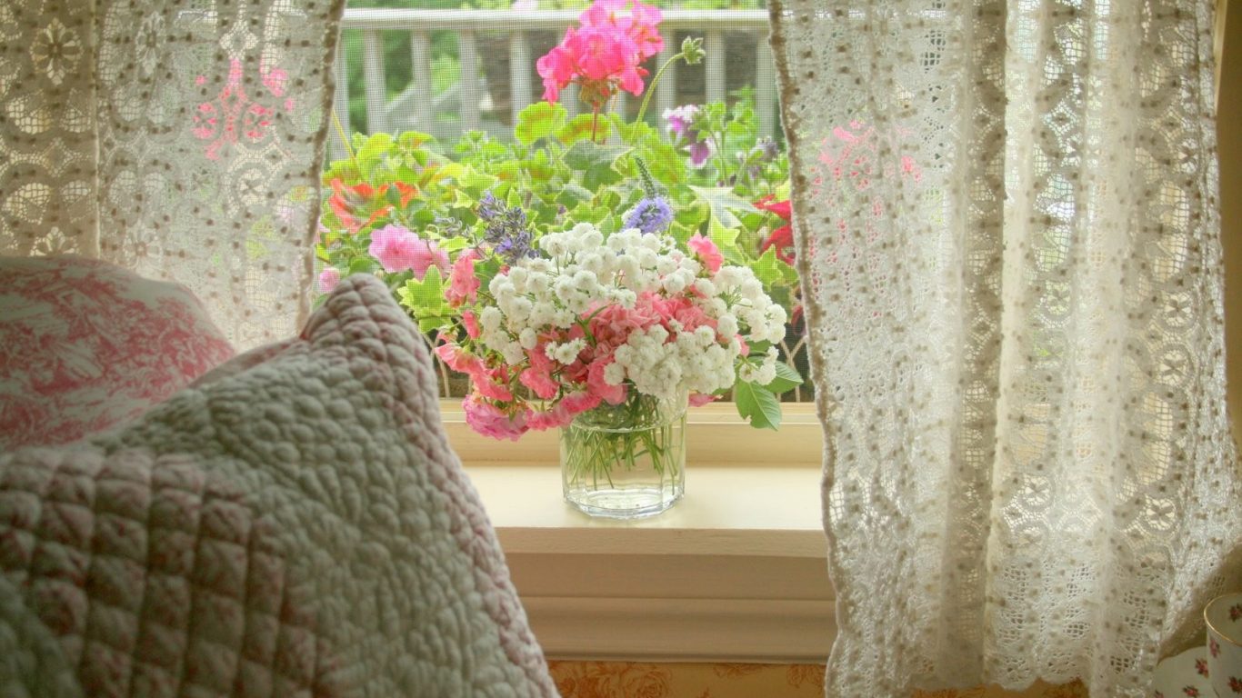 Windows Flori Primavara Parfumata Geam Flowers High - Garden Roses , HD Wallpaper & Backgrounds