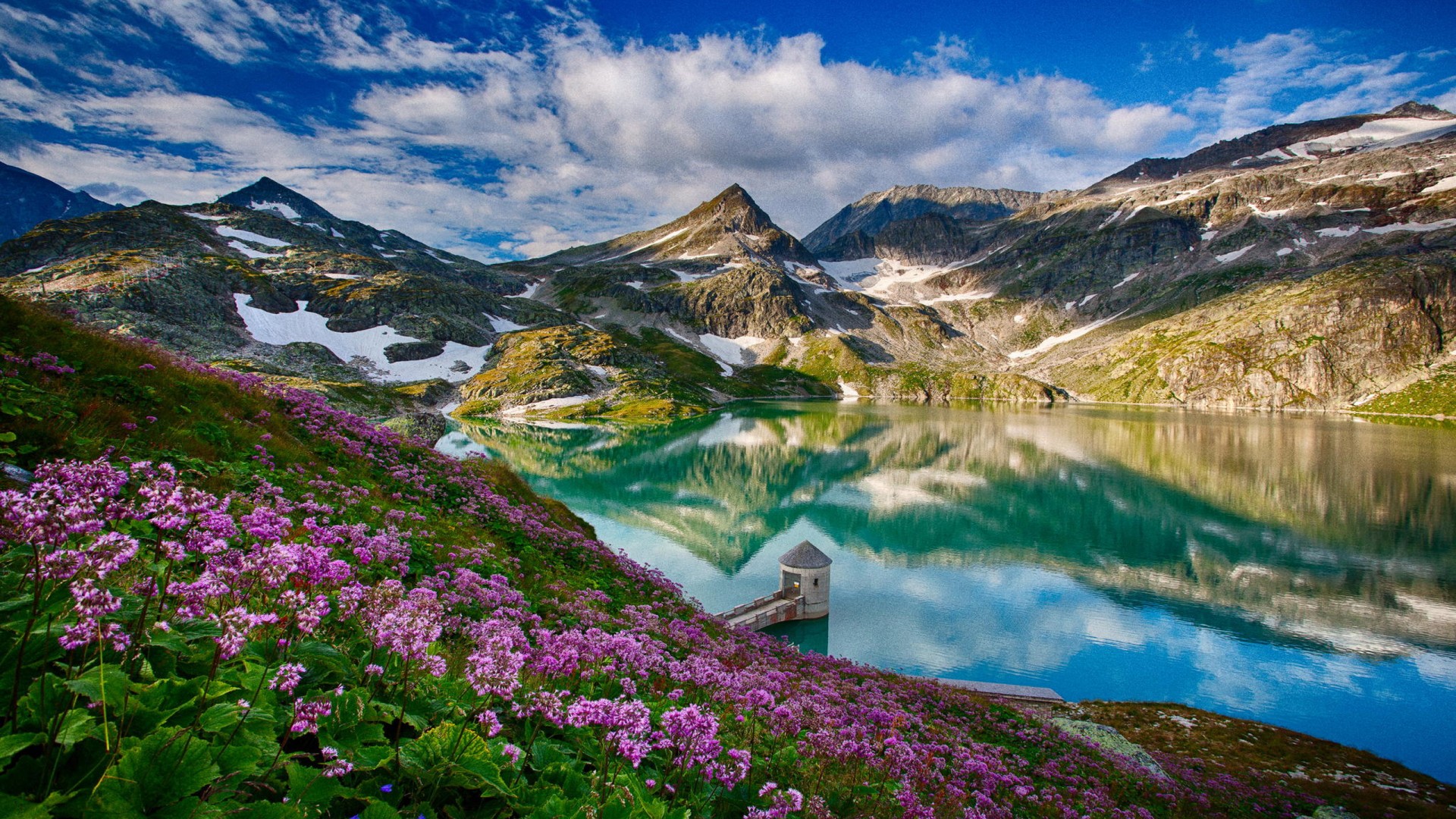 Spring Landscape Weißseeglacier Austria Lake Mountain - Spring Lake Spring Landscape , HD Wallpaper & Backgrounds