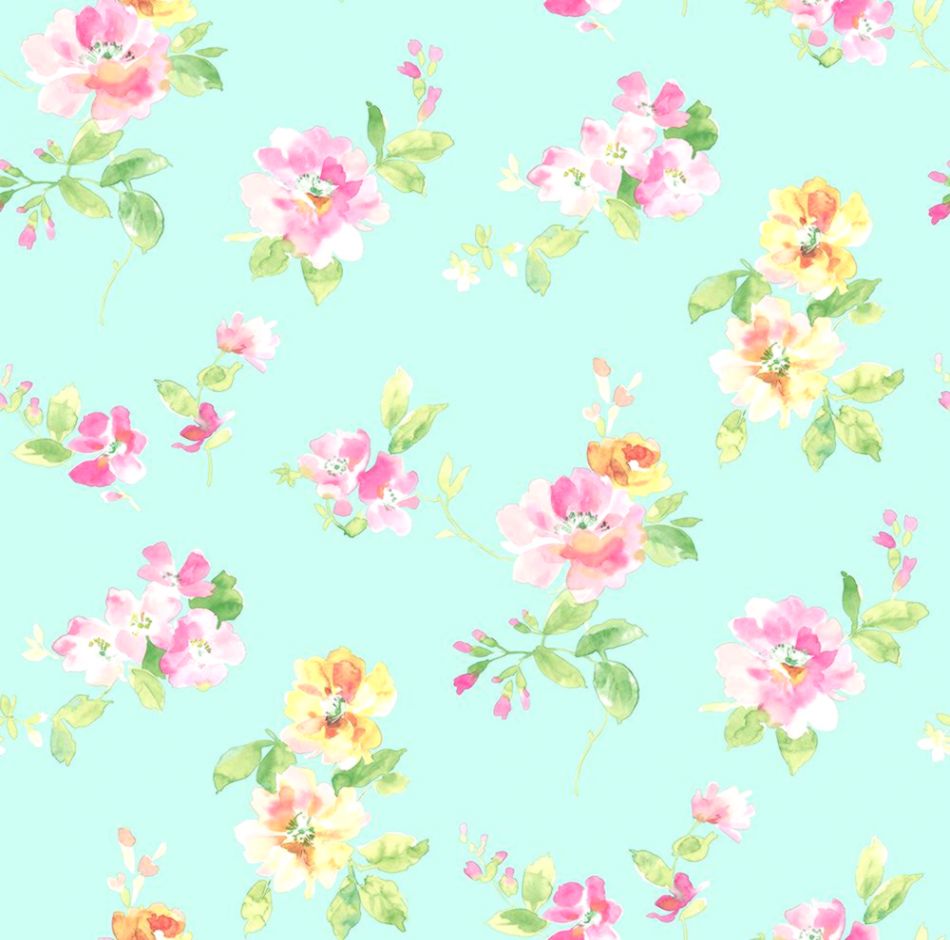 Chesapeake Captiva Light Pink Floral Toss Wallpaper - Mint Floral , HD Wallpaper & Backgrounds
