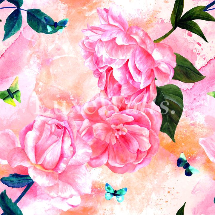Swinging Pink Floral Wall Paper Spring Floral Wallpaper - Peony Watercolour , HD Wallpaper & Backgrounds