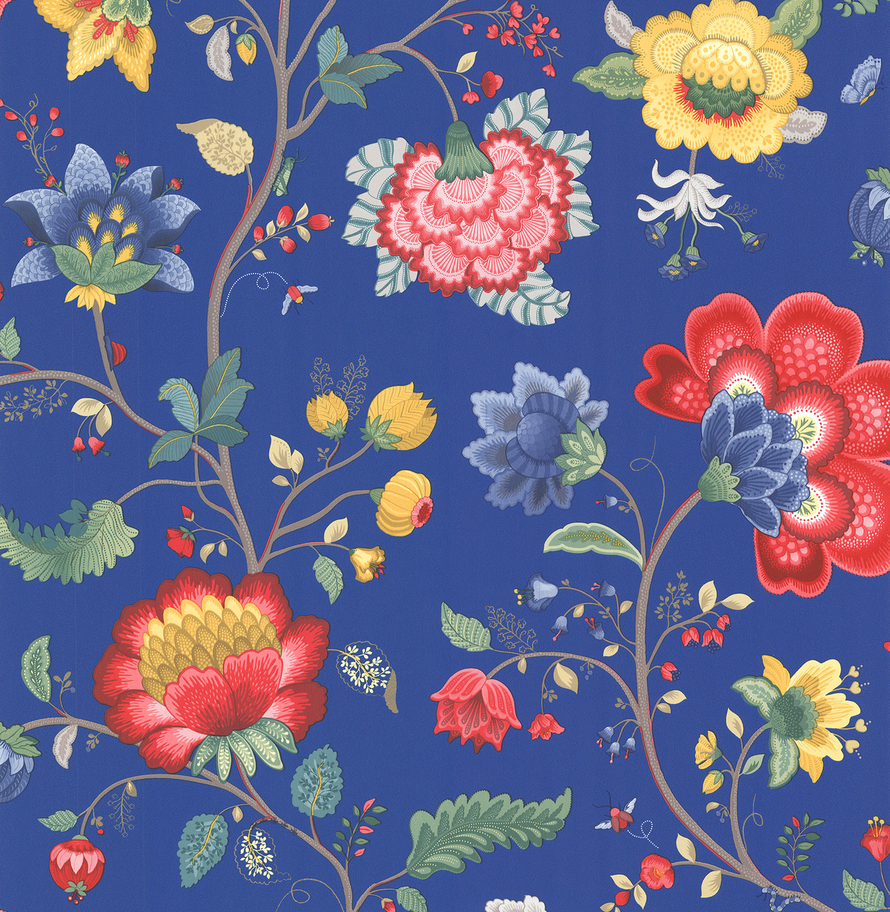 Epona Dark Blue Floral Fantasy Wallpaper - Floral Fantasy Wallpaper Burgundy , HD Wallpaper & Backgrounds