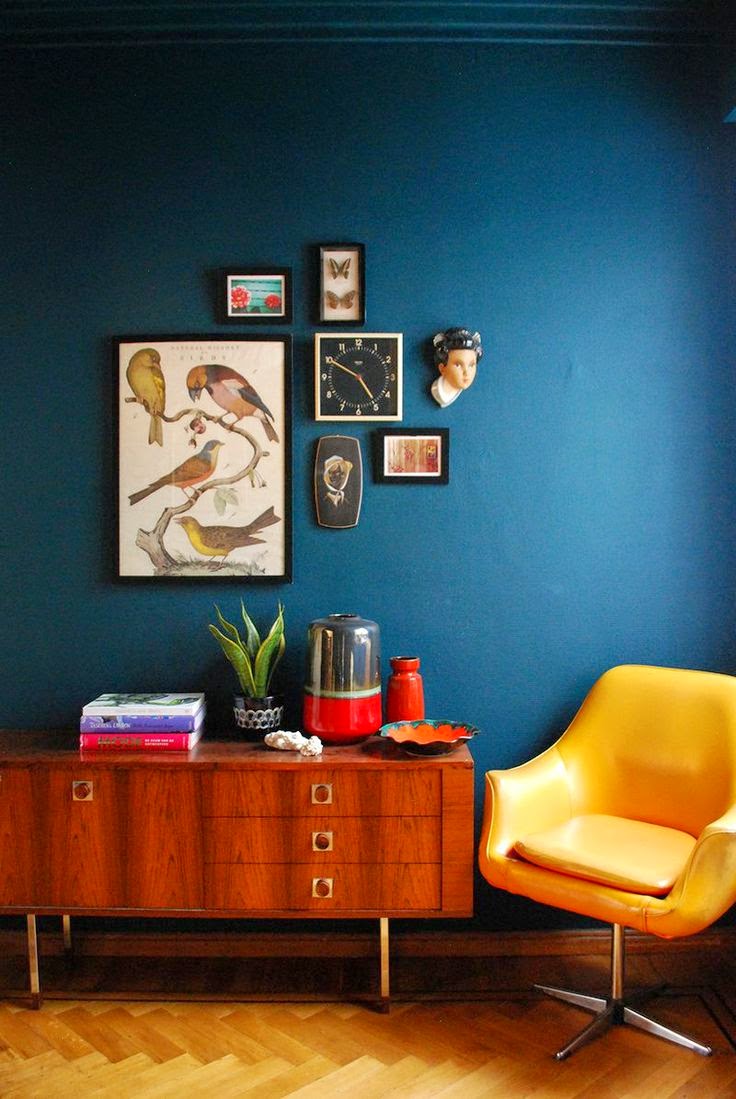 Blue Living Room Color Ideas Duck Egg Wallpaper And - Mid Century Modern Blue Walls , HD Wallpaper & Backgrounds