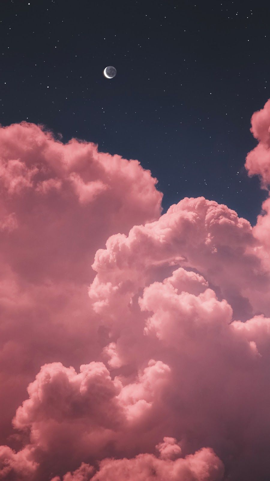 Two Moon In The Night Sky - Pink Clouds And Moon , HD Wallpaper & Backgrounds