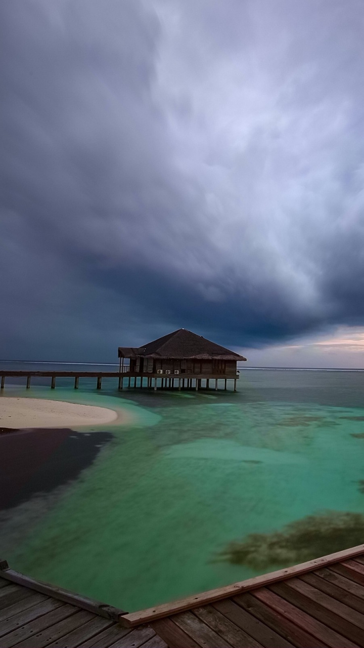 Cloud, Maldives, Ocean, Atmosphere, Island Hd Wallpaper - Pier , HD Wallpaper & Backgrounds