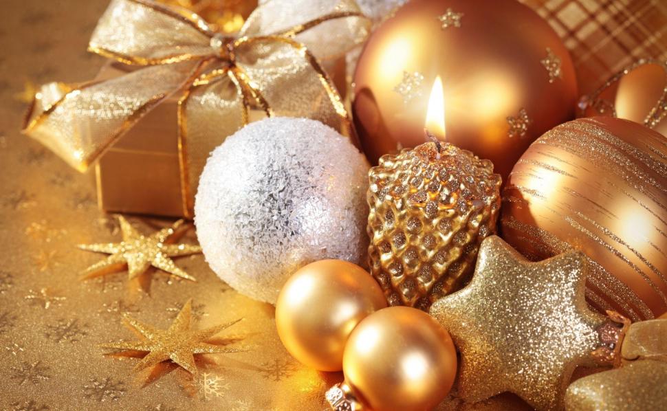 Christmas Decorations, Candle, Gold, Star, Gift, New - Animated Merry Christmas And A Happy New Year , HD Wallpaper & Backgrounds