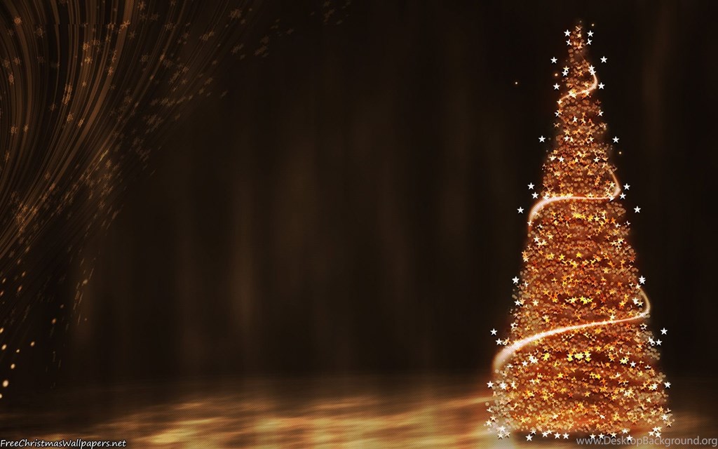 Gold Christmas Tree Background , HD Wallpaper & Backgrounds