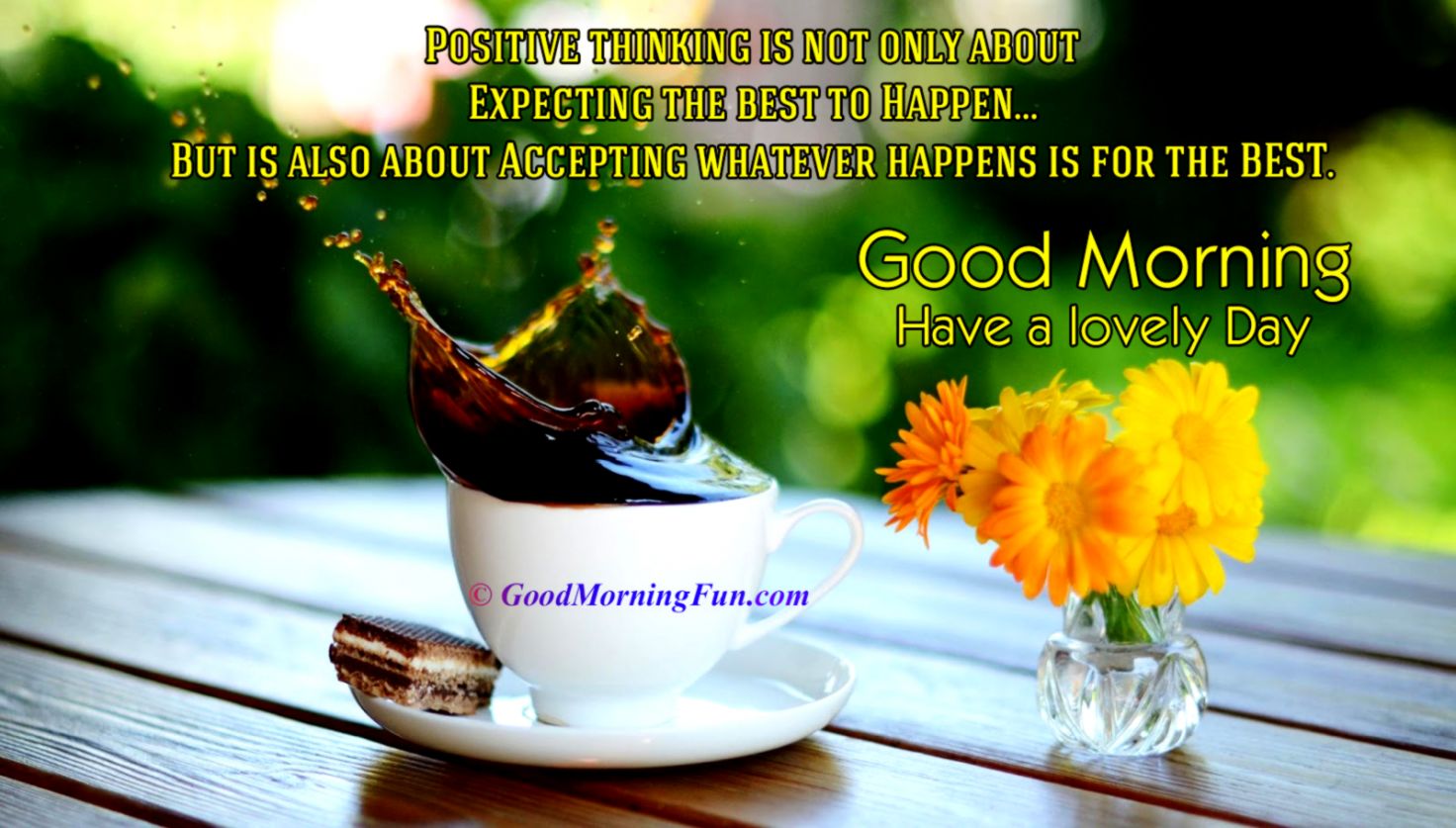 Quotes Good Morning Wallpaper With Quote Inspiration - Coffee Time With Flowers , HD Wallpaper & Backgrounds