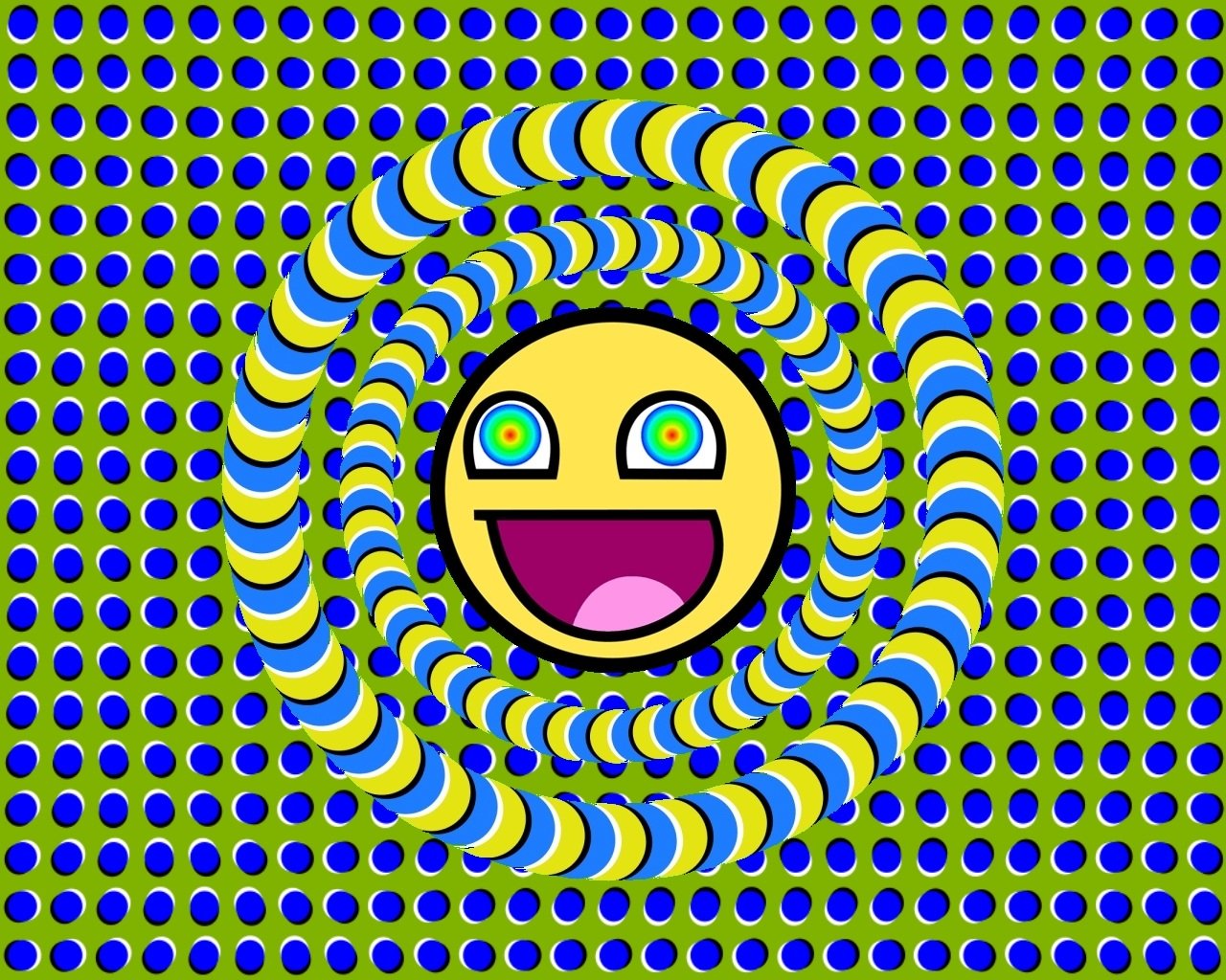Psychedelic Awesome Smiley Wallpaper - Ilusão De Ótica Movimento , HD Wallpaper & Backgrounds