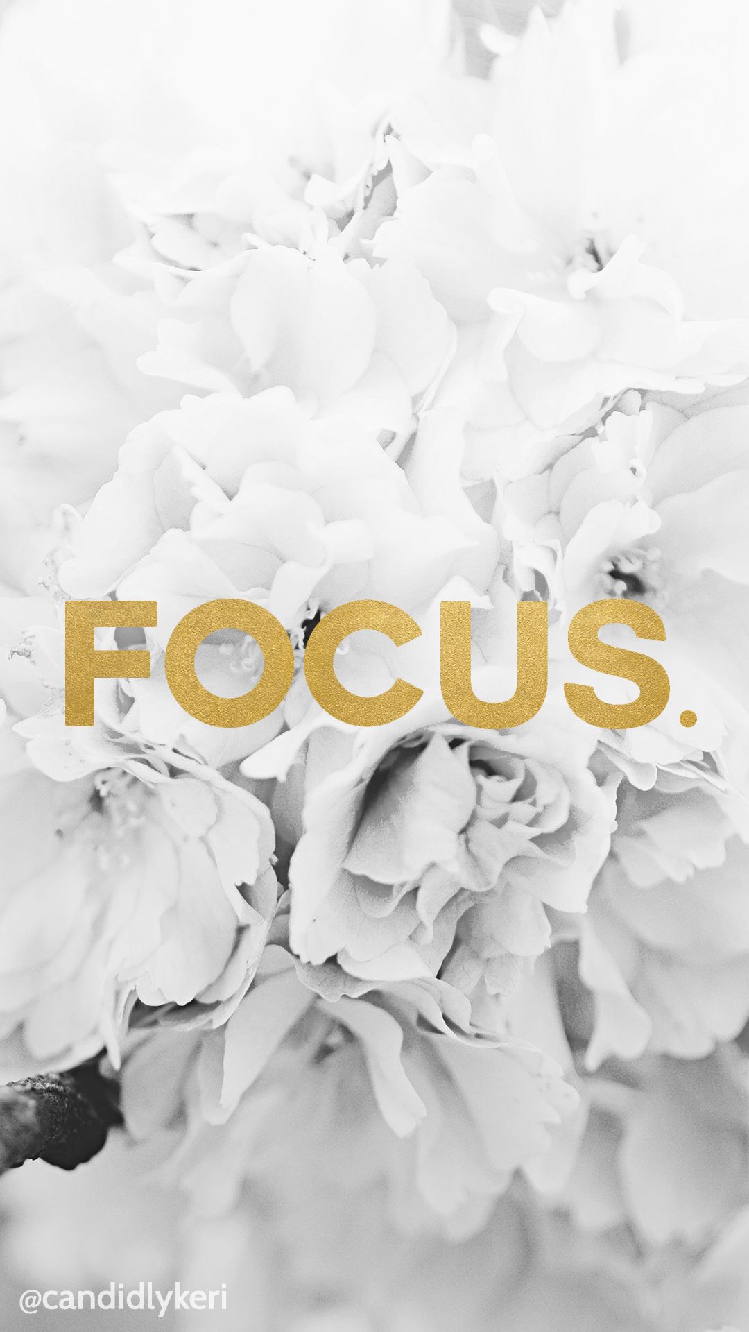 Focus Gold Foil Wallpaper With Black And White Flowers - Focus Wallpaper Hd Android , HD Wallpaper & Backgrounds