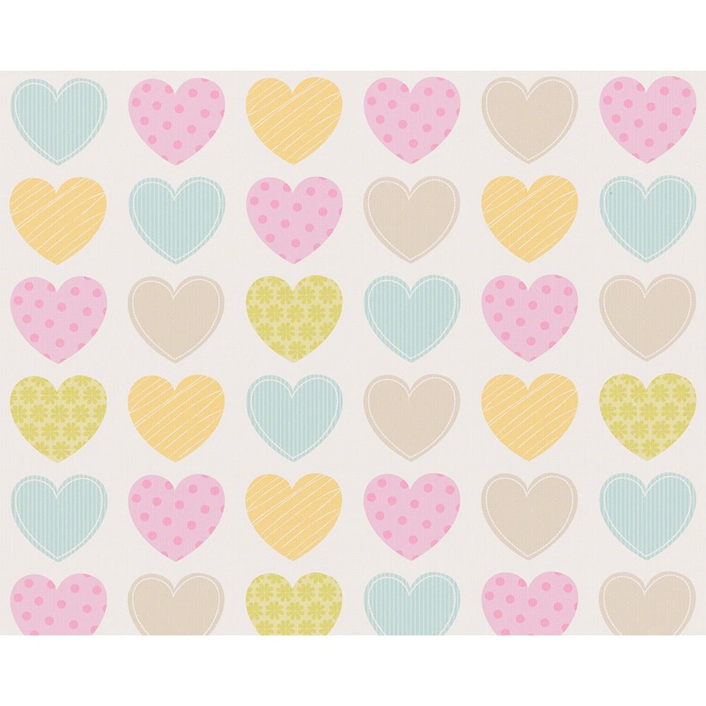 As Creation Love Heart Pattern Stripe Polka Dot Motif - Heart , HD Wallpaper & Backgrounds