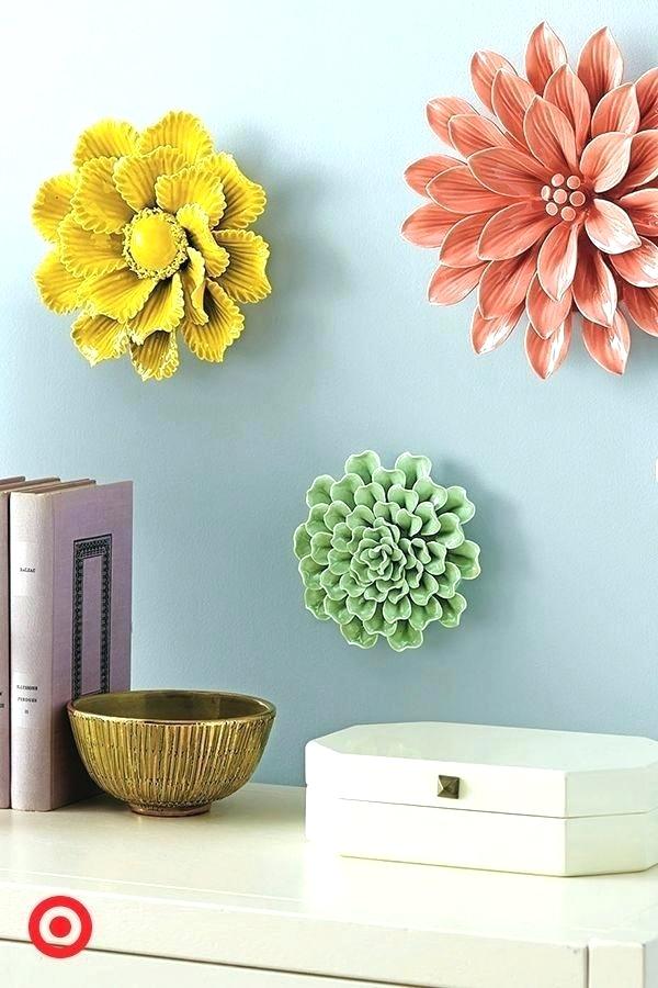 White Flower Wall Art Metal Decor Large Paper Flowers - Flowers Decore In Wall , HD Wallpaper & Backgrounds