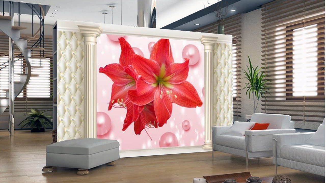 Large Flower Wallpaper For Walls Youtube - Gas Fireplace Designs Partition , HD Wallpaper & Backgrounds