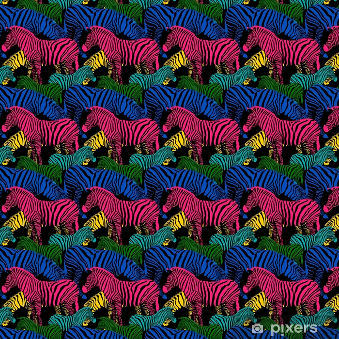 Colorful Zebra Seamless Pattern - Animal , HD Wallpaper & Backgrounds