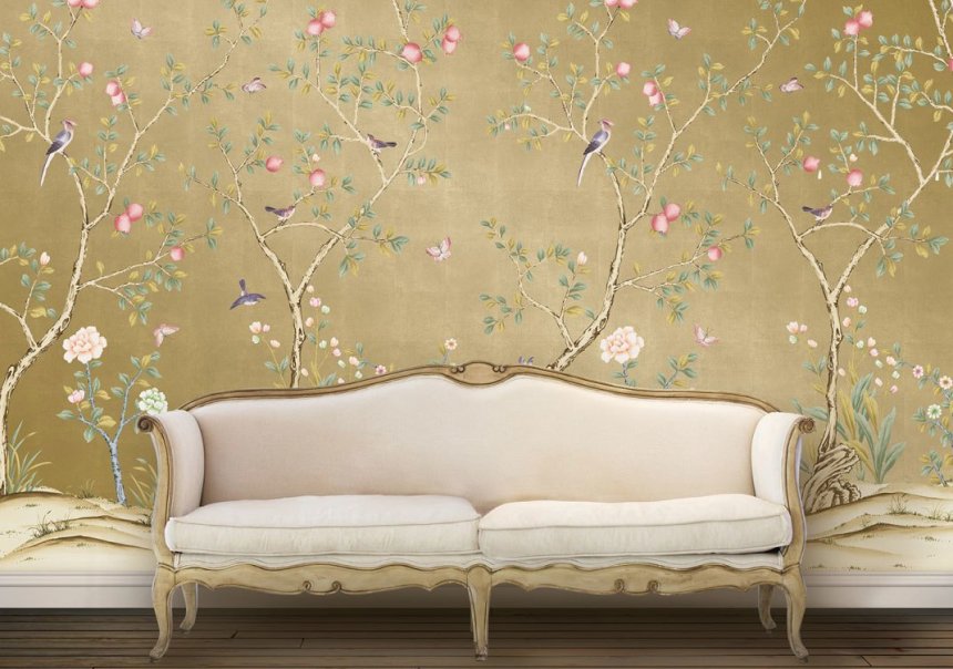 Self Adhesive Removable Wallpaper Aurora Beige And - Chinoiserie Wallpaper Uk , HD Wallpaper & Backgrounds