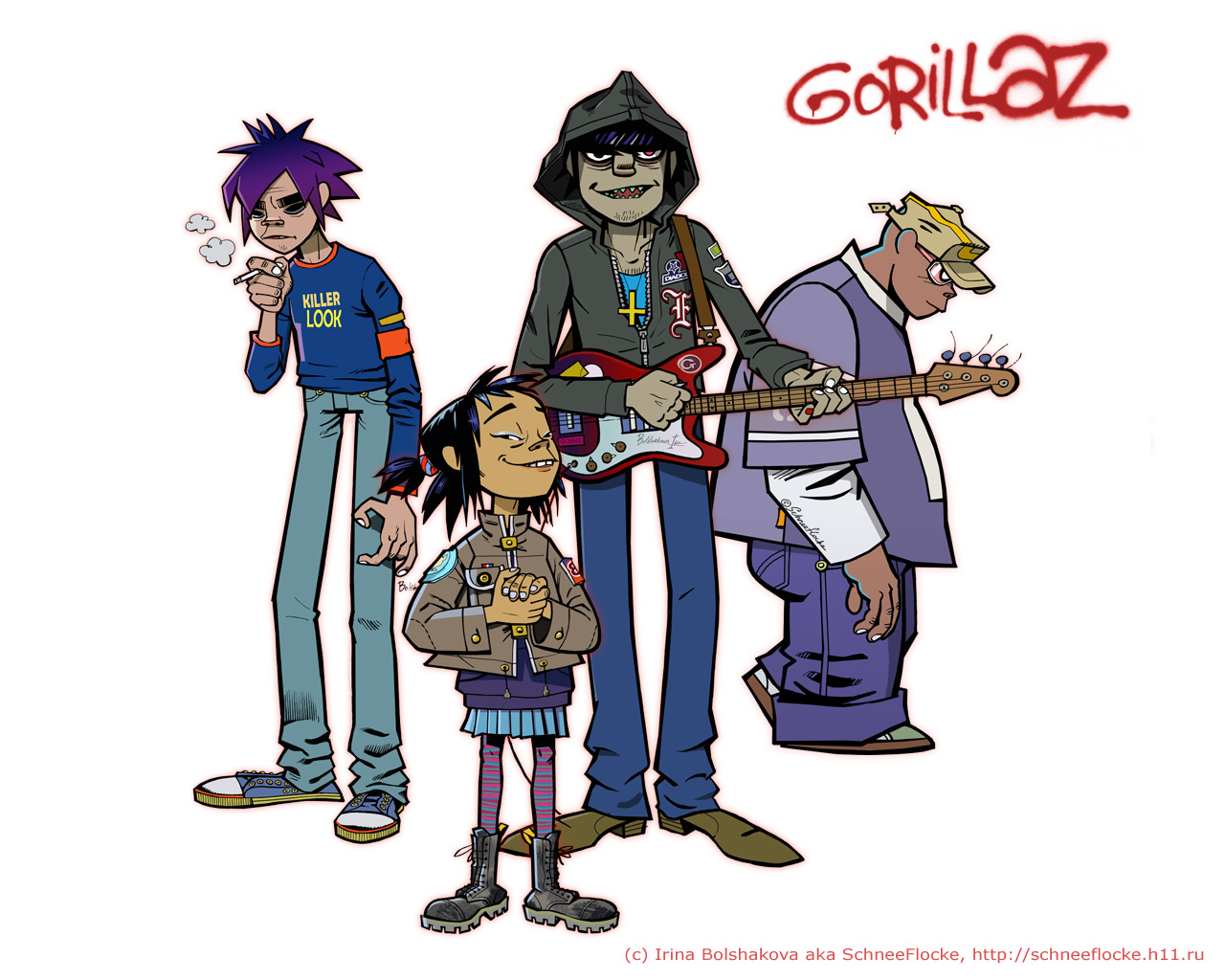 Gorillaz' Plastic Beach - Gorillaz 2d Official Art , HD Wallpaper & Backgrounds