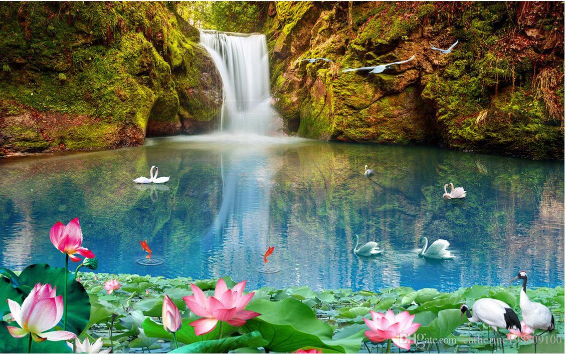 3d Fairyland Background Wall Decoration Painting Mural - Nature Background With Waterfall , HD Wallpaper & Backgrounds