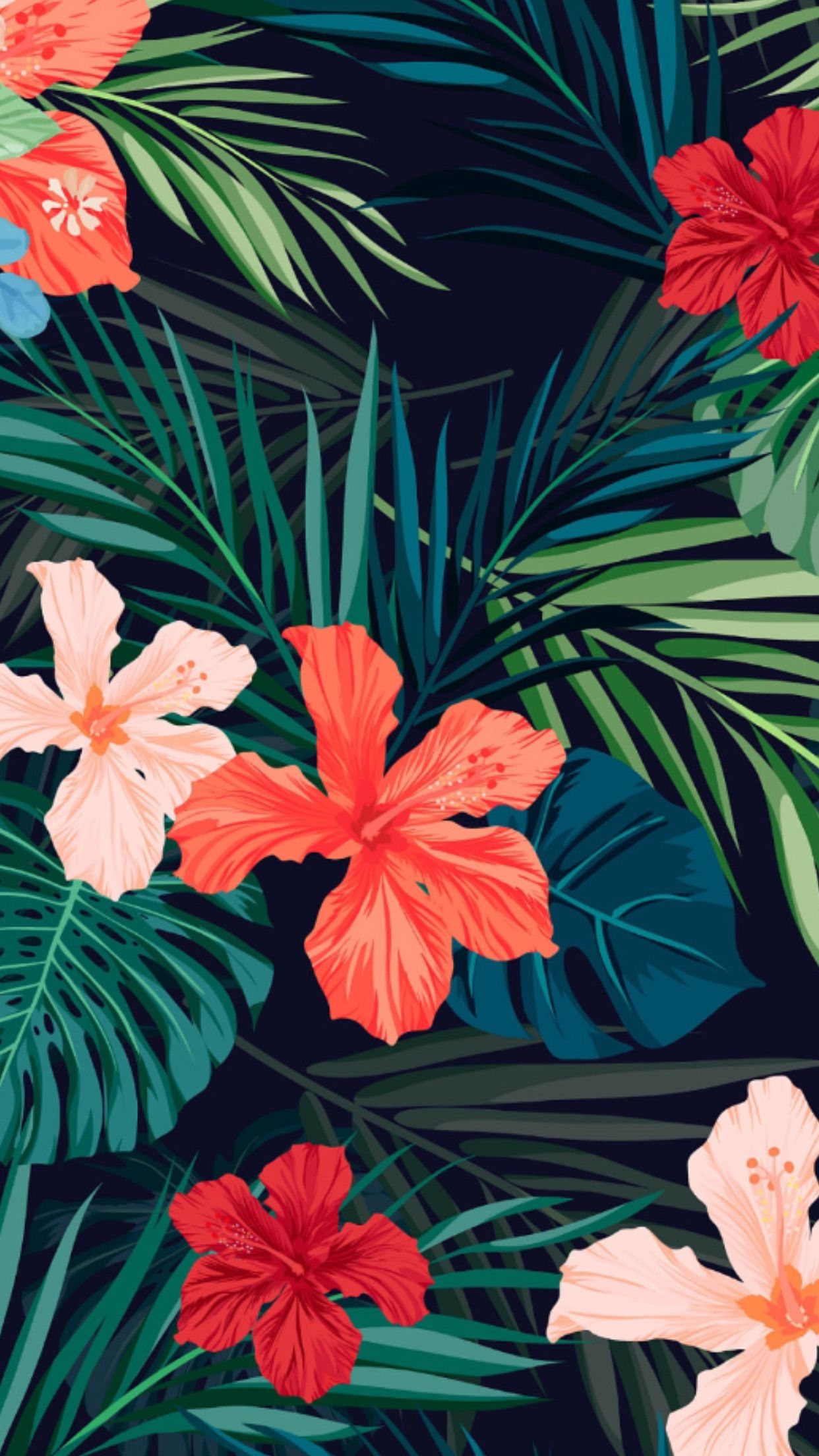 Papel De Parede Iphone Wallpaper Tropical, Pattern - Hawaiian Flower Wallpaper Iphone , HD Wallpaper & Backgrounds