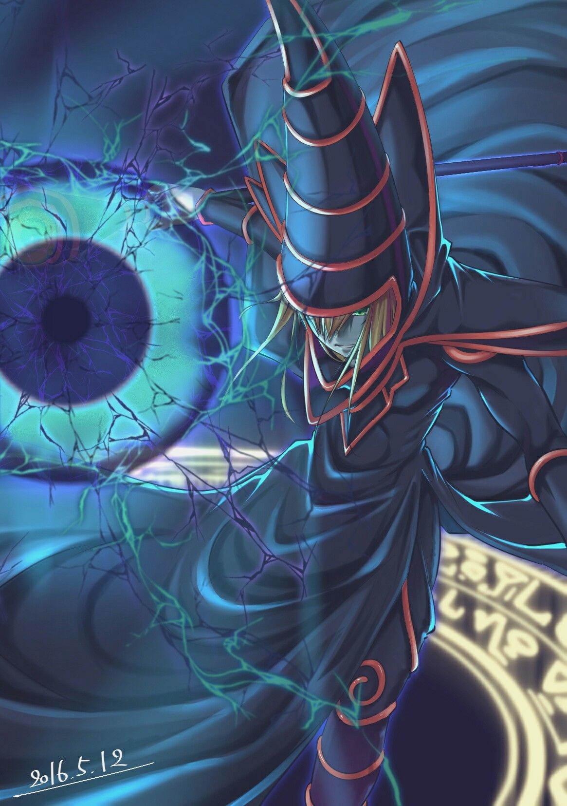 Dark Magician Phone Wallpaper - Dark Magician Fan Art , HD Wallpaper & Backgrounds