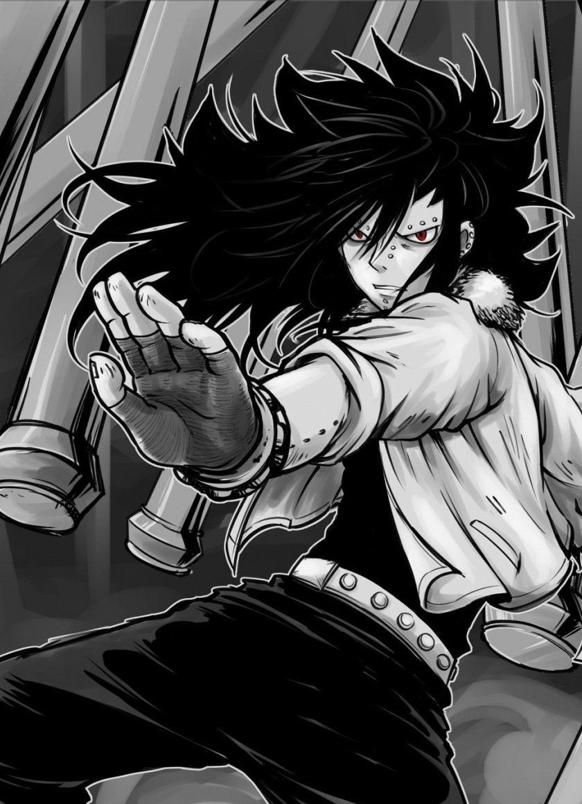 Wallpaper Monochrome, Gajeel Redfox, Fairy Tail, Anime - Fairy Tail Gajeel , HD Wallpaper & Backgrounds