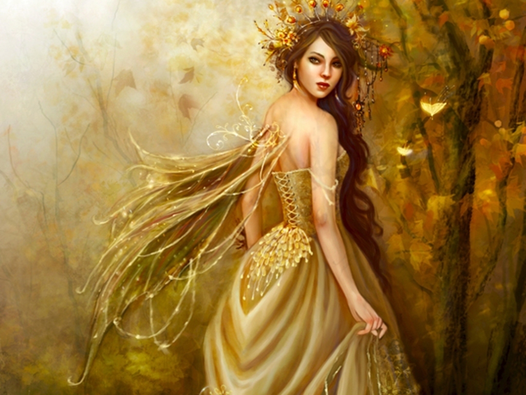 Fairy Background Wallpapers , Here You Can See Golden - Beautiful Fairies , HD Wallpaper & Backgrounds