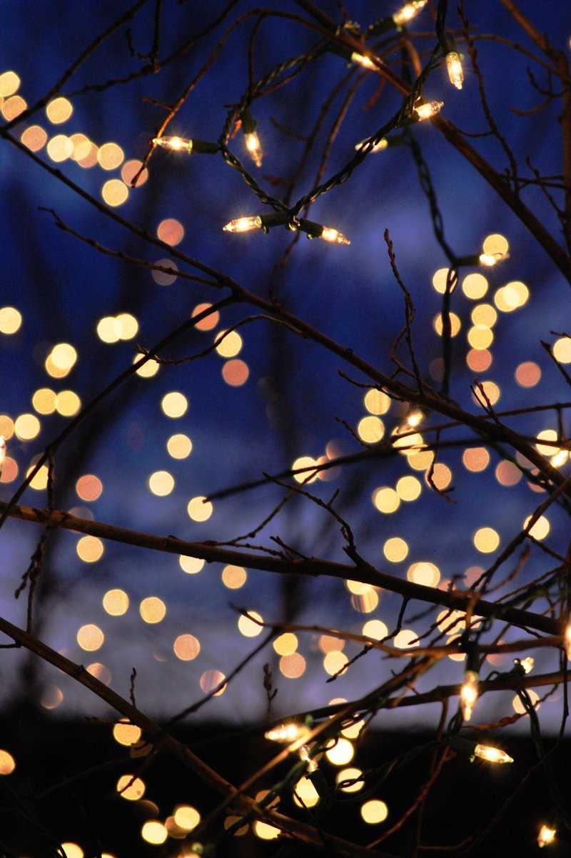 Winter Lights Christmas Lights Dark Lamps String Of - Backgrounds Lights , HD Wallpaper & Backgrounds