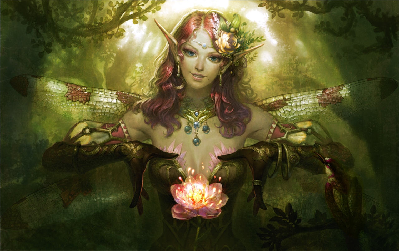 The Magic Flower Fairy - Fantasy Fairy , HD Wallpaper & Backgrounds