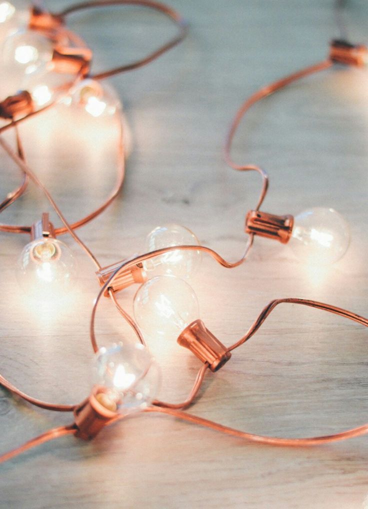 Fairy Lights Wallpaper - Rose Gold Light Bulb , HD Wallpaper & Backgrounds