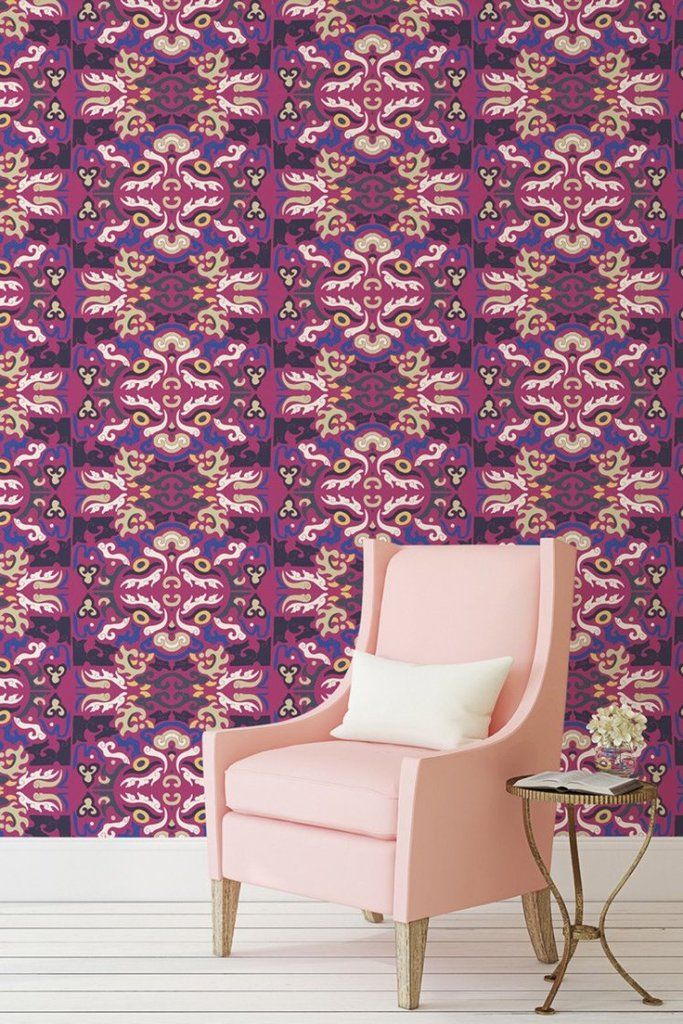 Foo You Looking At Wallpaper In Magenta Colorway By - Club Chair , HD Wallpaper & Backgrounds
