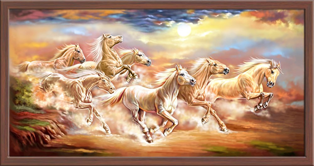 Seven Horses Wallpaper - 7 Horse Painting , HD Wallpaper & Backgrounds