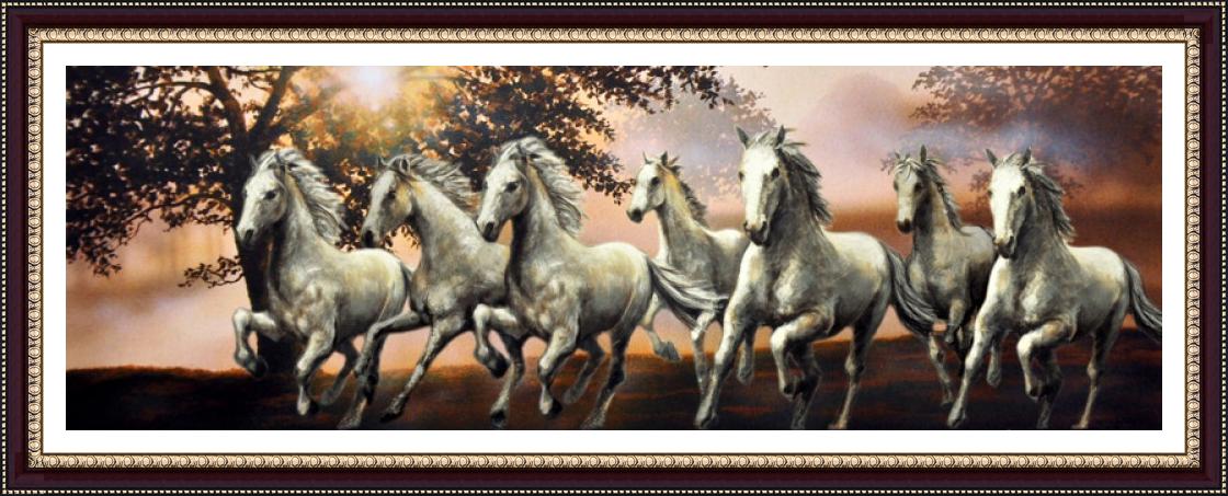 Seven Horse Wallpaper - Vastu 7 Horses Painting , HD Wallpaper & Backgrounds