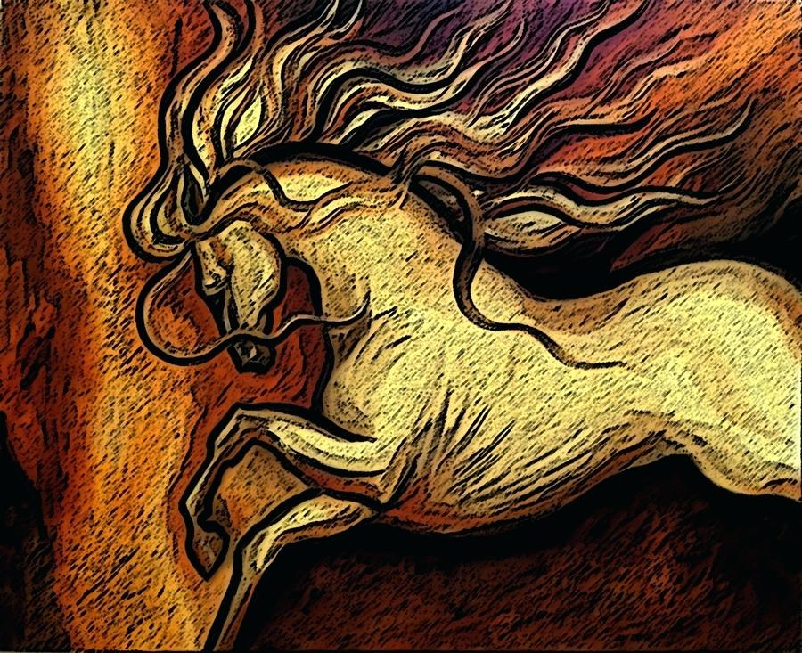 Running Horse Painting , HD Wallpaper & Backgrounds