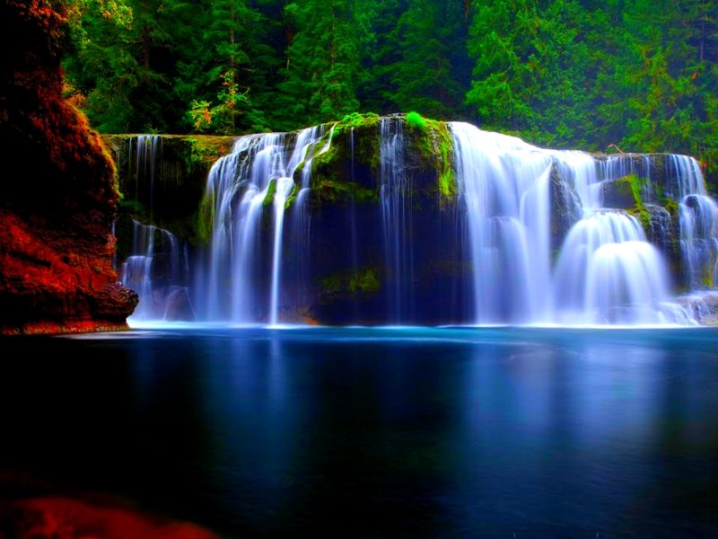 Red And Green Waterfall Wallpaper - 4d Hd , HD Wallpaper & Backgrounds