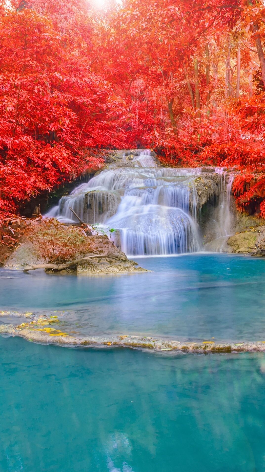 Waterfall River Iphone Wallpaper - Rivers Rocks And Trees , HD Wallpaper & Backgrounds